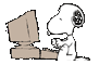 Snoopy on his Computer