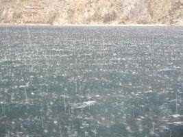 Hail on Lake Titicaca, Bolivia