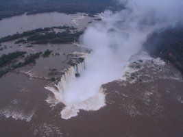 Iguassu falls from the helicopter, Brazil