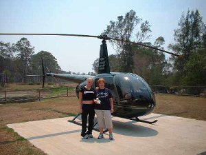 Fiona, Marie & Paddy by helicopter, Wonderland, Sydney