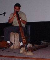 Aborigine playing a digeridoo, Sydney